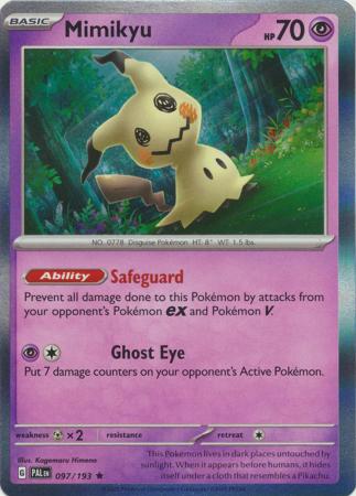 Card: Scarlet & Violet: Paldea Evolved Singles, Mimikyu - 097/193 - Holo Rare