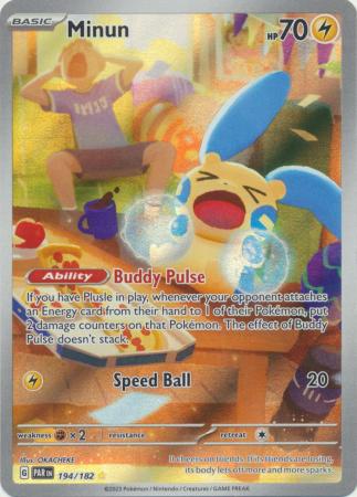 Card: Scarlet & Violet: Paradox Rift Singles, Minun - 194/182 - Illustration Rare