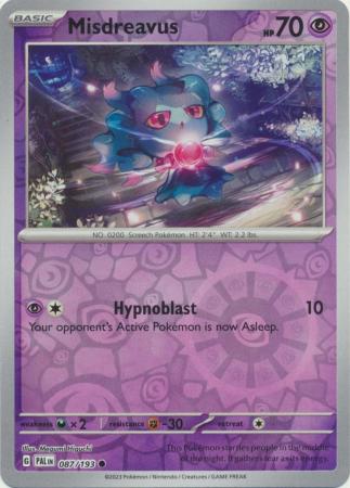 Card: Scarlet & Violet: Paldea Evolved Singles, Misdreavus - 087/193 - Common Reverse Holo