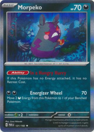 Card: Scarlet & Violet: Paradox Rift Singles, Morpeko - 121/182 - Holo Rare