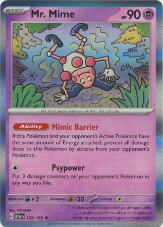 Card: Scarlet & Violet: 151 Singles, Mr. Mime - 122/165 - Holo Rare
