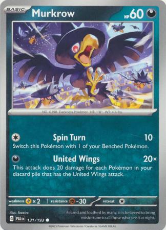 Card: Scarlet & Violet: Paldea Evolved Singles, Murkrow - 131/193 - Common