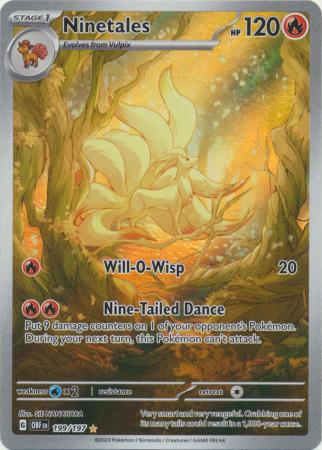 Card: Scarlet & Violet: Obsidian Flames Single, Ninetales - 199/197 - Illustration Rare