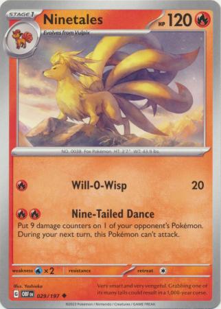 Card: Scarlet & Violet: Obsidian Flames Single, Ninetales - 029/197 - Uncommon