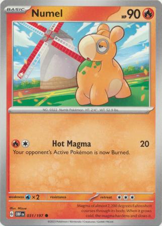 Card: Scarlet & Violet: Obsidian Flames Single, Numel - 031/197 - Common