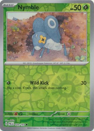 Card: Scarlet & Violet: Paldea Evolved Singles, Nymble - 020/193 - Common Reverse Holo