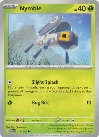Card: Scarlet & Violet: Paldea Evolved Singles, Nymble - 019/193 - Common