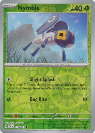 Card: Scarlet & Violet: Paldea Evolved Singles, Nymble - 019/193 - Common Reverse Holo