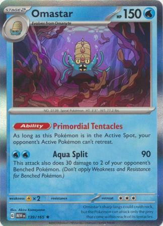 Card: Scarlet & Violet: 151 Singles, Omastar - 139/165 - Holo Rare