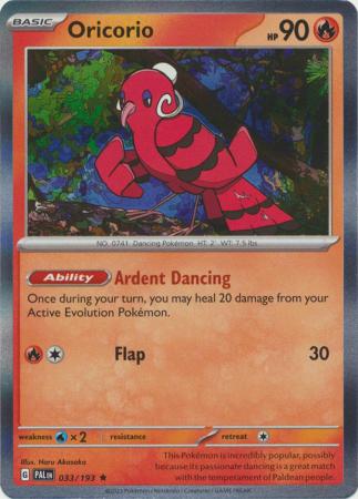 Card: Scarlet & Violet: Paldea Evolved Singles, Oricorio - 033/193 - Holo Rare