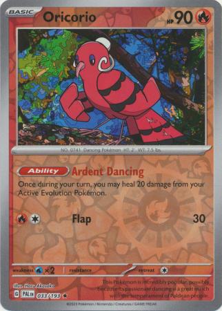 Card: Scarlet & Violet: Paldea Evolved Singles, Oricorio - 033/193 - Holo Rare Reverse Holo