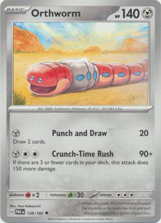 Card: Scarlet & Violet: Paradox Rift Singles, Orthworm - 138/182 - Uncommon