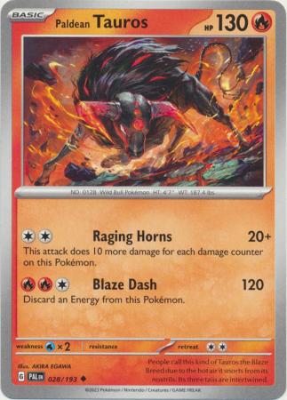 Card: Scarlet & Violet: Paldea Evolved Singles, Paldean Tauros - 028/193 - Uncommon