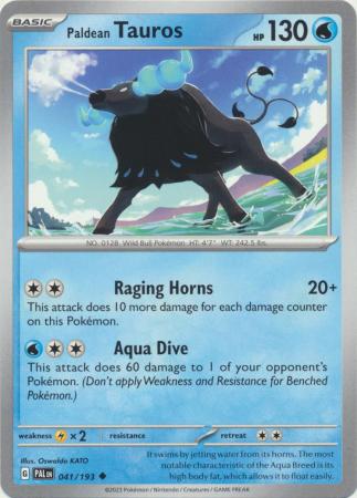 Card: Scarlet & Violet: Paldea Evolved Singles, Paldean Tauros - 041/193 - Uncommon