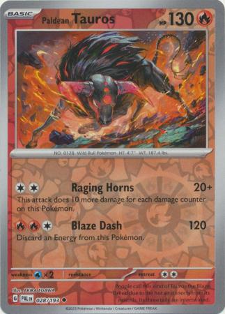 Card: Scarlet & Violet: Paldea Evolved Singles, Paldean Tauros - 028/193 - Uncommon Reverse Holo