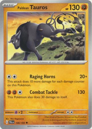 Card: Scarlet & Violet: Paldea Evolved Singles, Paldean Tauros - 108/193 - Uncommon