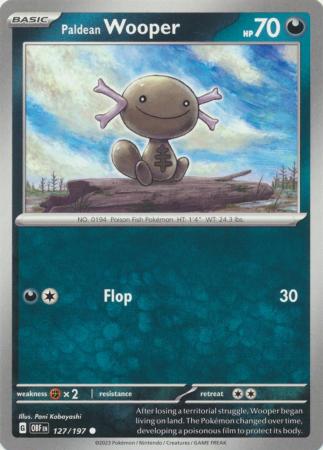Card: Scarlet & Violet: Obsidian Flames Single, Paldean Wooper - 127/197 - Common