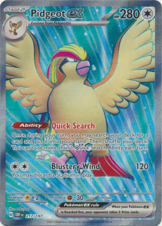 Card: Scarlet & Violet: Obsidian Flames Single, Pidgeot ex - 217/197 - Full Art Secret Rare