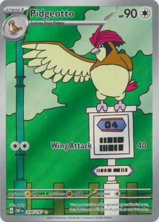 Card: Scarlet & Violet: Obsidian Flames Single, Pidgeotto - 208/197 - Illustration Rare