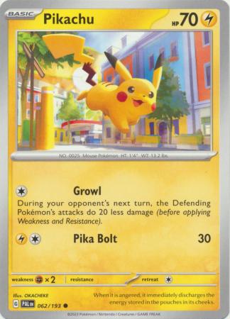 Card: Scarlet & Violet: Paldea Evolved Singles, Pikachu - 062/193 - Common