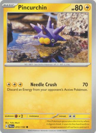 Card: Scarlet & Violet: Paldea Evolved Singles, Pincurchin - 072/193 - Common
