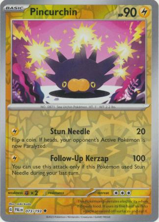 Card: Scarlet & Violet: Paldea Evolved Singles, Pincurchin - 073/193 - Uncommon Reverse Holo