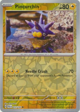 Card: Scarlet & Violet: Paldea Evolved Singles, Pincurchin - 072/193 - Common Reverse Holo