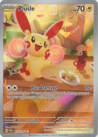 Card: Scarlet & Violet: Paradox Rift Singles, Plusle - 193/182 - Illustration Rare