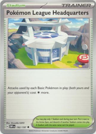 Card: Scarlet & Violet: Obsidian Flames Single, Pokemon League Headquarters - 192/197 - Uncommon
