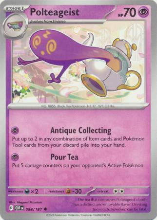 Card: Scarlet & Violet: Obsidian Flames Single, Polteageist - 098/197 - Uncommon