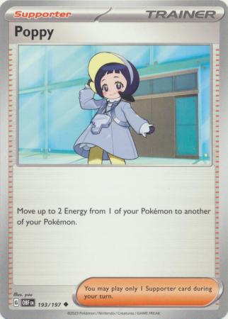 Card: Scarlet & Violet: Obsidian Flames Single, Poppy - 193/197 - Uncommon