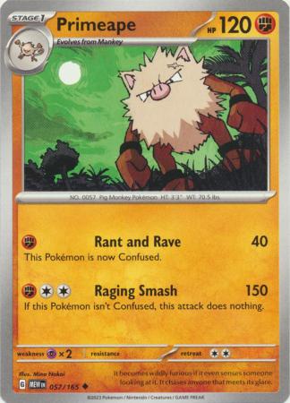 Card: Scarlet & Violet: 151 Singles, Primeape - 057/165 - Uncommon