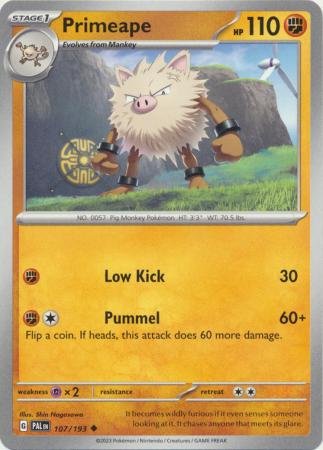Card: Scarlet & Violet: Paldea Evolved Singles, Primeape - 107/193 - Uncommon