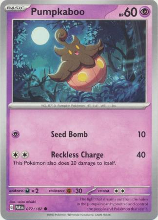 Card: Scarlet & Violet: Paradox Rift Singles, Pumpkaboo - 077/182 - Common
