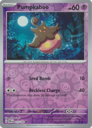 Card: Scarlet & Violet: Paradox Rift Singles, Pumpkaboo - 077/182 - Common Reverse Holo