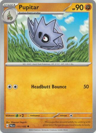 Card: Scarlet & Violet: Paldea Evolved Singles, Pupitar - 111/193 - Uncommon