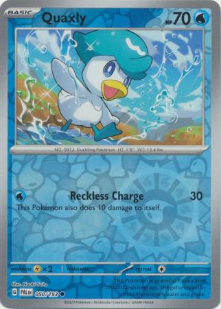Card: Scarlet & Violet: Paldea Evolved Singles, Quaxly - 050/193 - Common Reverse Holo