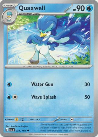 Card: Scarlet & Violet: Paldea Evolved Singles, Quaxwell - 051/193 - Uncommon