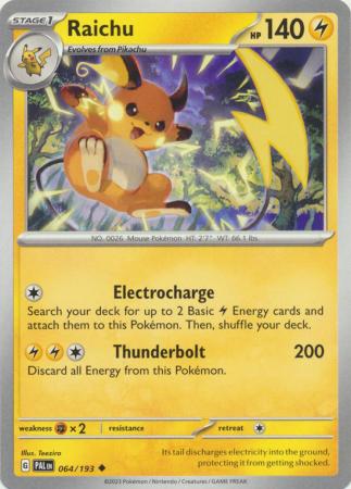 Card: Scarlet & Violet: Paldea Evolved Singles, Raichu - 064/193 - Uncommon