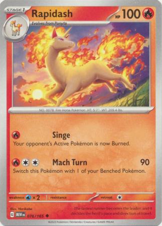 Card: Scarlet & Violet: 151 Singles, Rapidash - 078/165 - Uncommon