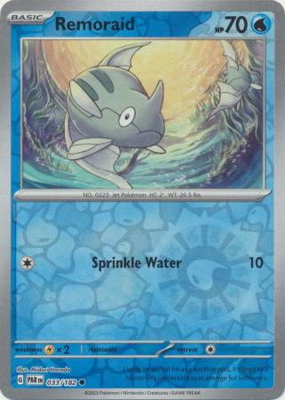 Card: Scarlet & Violet: Paradox Rift Singles, Remoraid - 033/182 - Common Reverse Holo