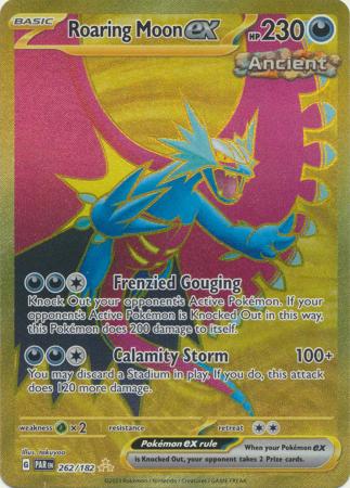 Card: Scarlet & Violet: Paradox Rift Singles, Roaring Moon ex - 262/182 - Gold Secret
