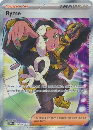 Card: Scarlet & Violet: Obsidian Flames Single, Ryme - 221/197 - Full Art Secret Rare