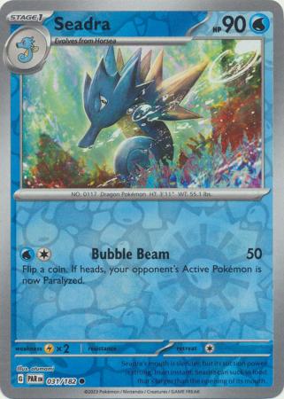 Card: Scarlet & Violet: Paradox Rift Singles, Seadra - 031/182 - Common Reverse Holo