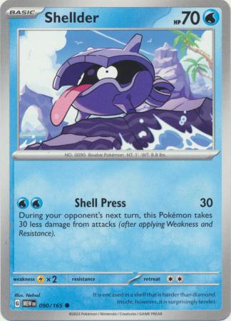 Card: Scarlet & Violet: 151 Singles, Shellder - 090/165 - Common