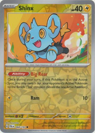 Card: Scarlet & Violet: Paldea Evolved Singles, Shinx - 068/193 - Common Reverse Holo