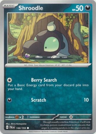 Card: Scarlet & Violet: Paldea Evolved Singles, Shroodle - 144/193 - Common