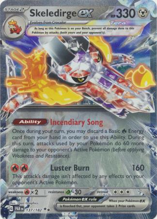 Card: Scarlet & Violet: Paradox Rift Singles, Skeledirge ex - 137/182 - Ultra Rare