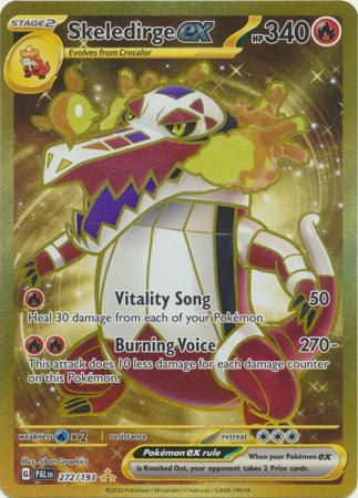 Card: Scarlet & Violet: Paldea Evolved Singles, Skeledirge ex - 272/193 - Gold Secret Rare