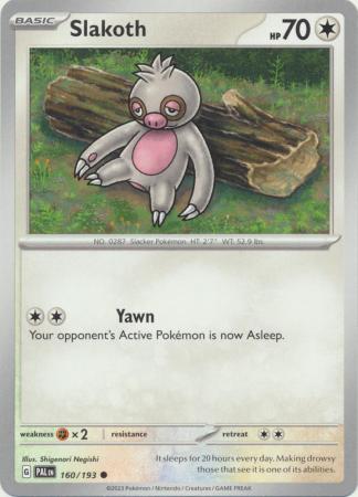 Card: Scarlet & Violet: Paldea Evolved Singles, Slakoth - 160/193 - Common